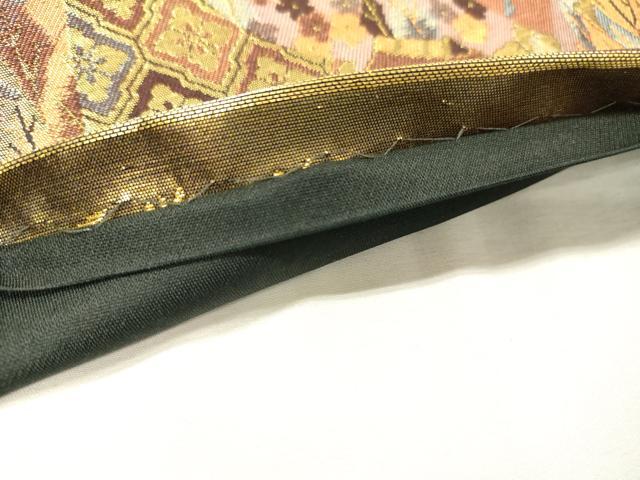 平和屋着物▼六通柄袋帯 万巻錦 黒地 金糸 正絹 逸品 DABF2719fe