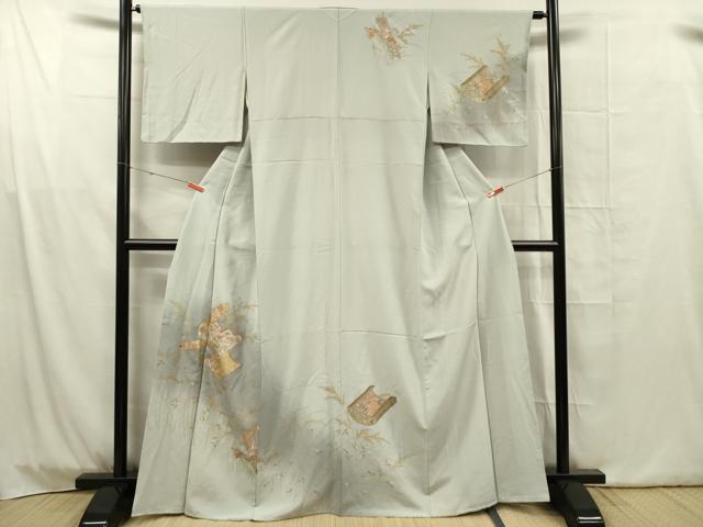 平和屋着物■訪問着 刺繍 絵巻花文 暈し染め 金銀彩 正絹 逸品 DABG1731ya