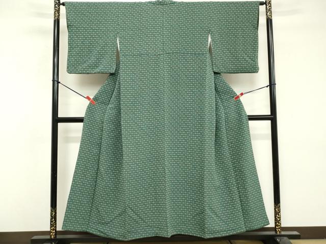 平和屋着物■上質な小紋 舞花文 鬼しぼ縮緬 正絹 逸品 DABF9869cd