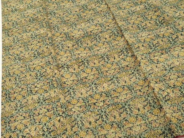 平和屋着物■上質な紬 草花文 正絹 逸品 DABF9840cd