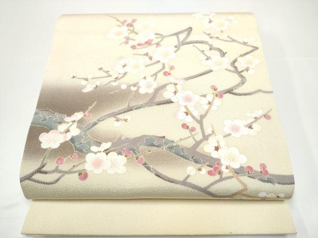 平和屋着物●九寸開き名古屋帯 枝梅文 鬼しぼ縮緬 正絹 逸品 CABG9164hy