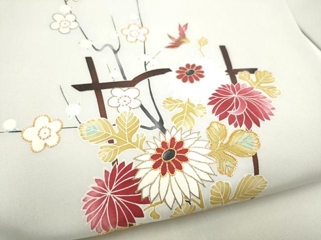 平和屋着物●塩瀬 九寸名古屋帯 駒刺繍 花籠文 金彩 正絹 逸品 CABG9193hy