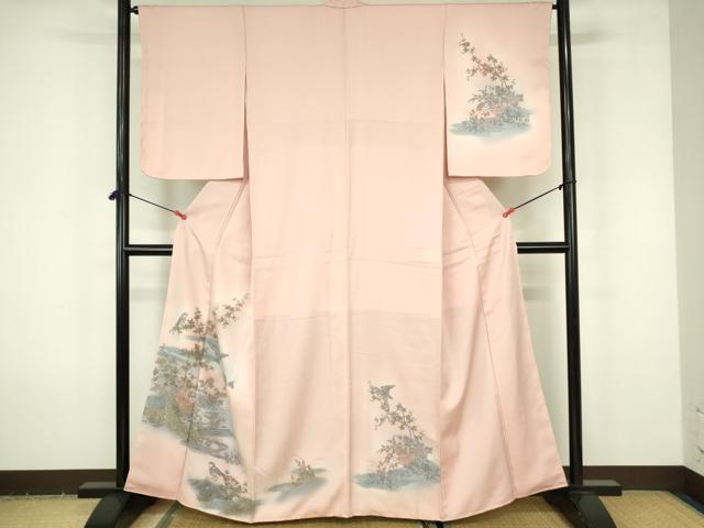 平和屋着物■訪問着 花鳥風景文 暈し染め 金彩 正絹 逸品 DABF6908qp