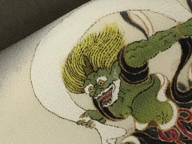 平和屋着物●九寸名古屋帯 風神 金彩 鬼しぼ縮緬 正絹 逸品 CABG9403dy