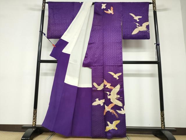 平和屋着物●アンティーク 大正ロマン 訪問着 飛鳥文 正絹 逸品 DABF1722ud