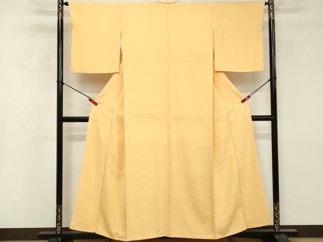 平和屋着物■上質な色無地 流水地紋 卵色 正絹 逸品 DABF9885cd