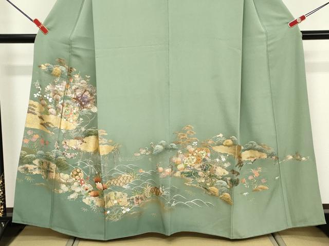 平和屋着物■豪華色留袖 鼓花文 金銀彩 正絹 逸品 DABF9883cd