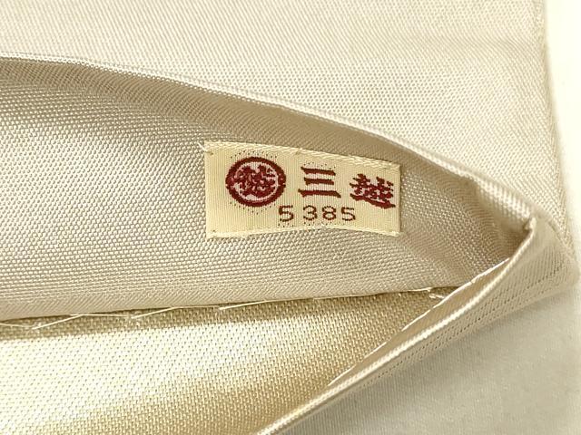 平和屋着物◎六通柄袋帯 唐織 渡橋格子花文 銀糸 三越扱い 正絹 逸品 DABF6992qp