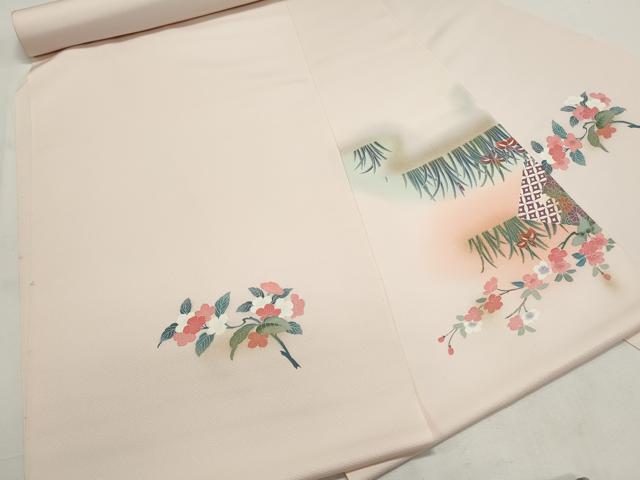 平和屋着物▼付下げ 反物 着尺 色紙吉祥花文 暈し染め 金彩 逸品 未使用 DABF8284we