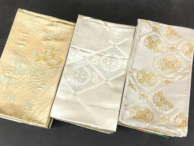 平和屋着物■袋帯 西陣 まとめて100点 向かい鶴 尾長鳥 蝶 更紗 花柄 正倉院 駒刺繍 佐賀錦 金銀糸 など 未使用品あり 全て正絹 mmm1090