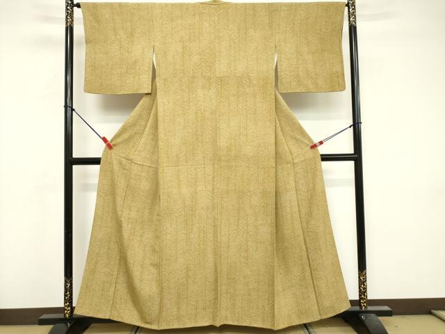 平和屋着物■上質な小紋 鮫小紋柄 草葉文 正絹 逸品 DABF9945cd