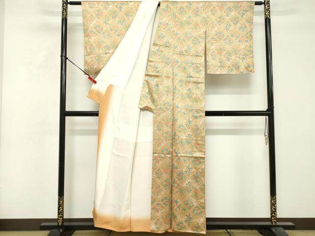 平和屋着物■上質な小紋 菱花文 正絹 逸品 DABF9958cd
