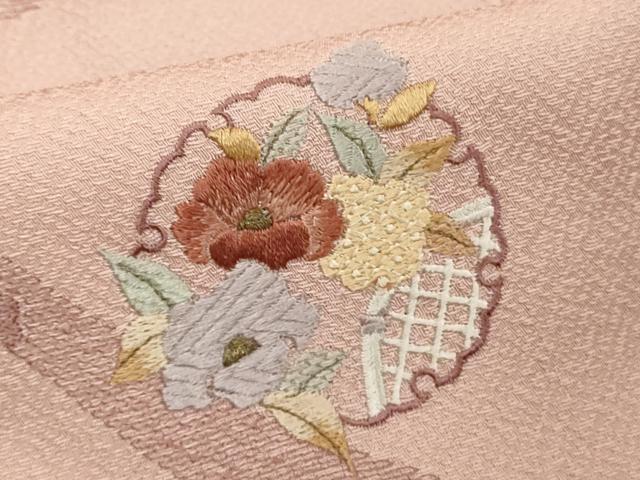 平和屋着物■訪問着 総刺繍 雪輪花文 正絹 逸品 DABF9955cd