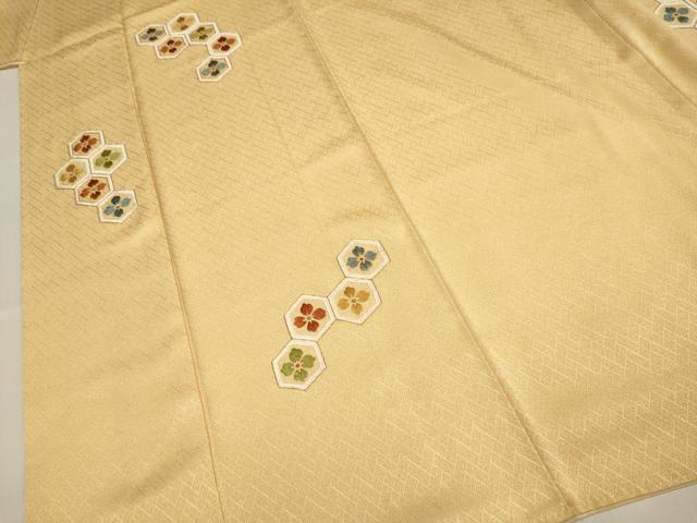 平和屋着物▼訪問着 駒刺繍 総刺繍 亀甲花文 三越扱い 正絹 逸品 DABF5955du
