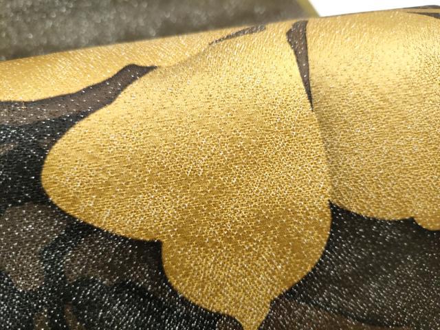 平和屋着物●京の匠日展作家 丹下雄介 太鼓柄袋帯 枝葉文 銀通し地 正絹 逸品 CABH4950hy