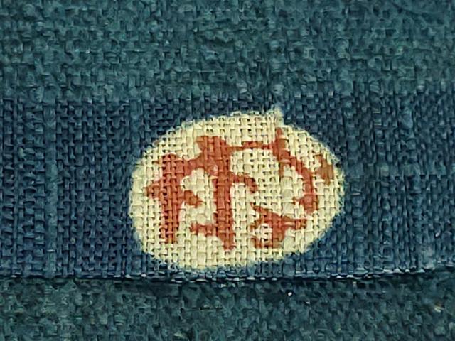 平和屋本店●希少 紺定 正藍型染師 田中昭夫 出羽の織座 八寸名古屋帯 桐花文 逸品 DZAB7262kh6