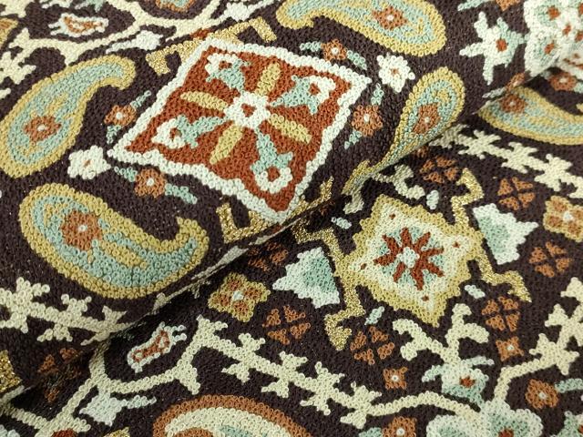 平和屋本店●極上 中国三大刺繍 総相良刺繍 総刺繍 袋帯 200万粒 総詰め 抽象文様 金糸 逸品 DZAB7294kh6 DZAB7294kh6