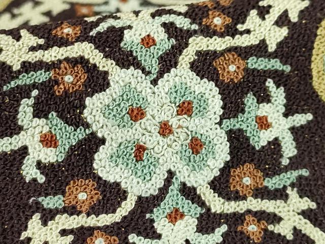 平和屋本店●極上 中国三大刺繍 総相良刺繍 総刺繍 袋帯 200万粒 総詰め 抽象文様 金糸 逸品 DZAB7294kh6 DZAB7294kh6