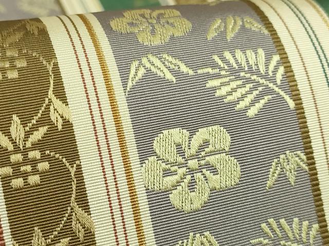 平和屋本店●極上 本場筑前博多織 両面 全通柄袋帯 花間道 献上 逸品 DZAB7320kh6