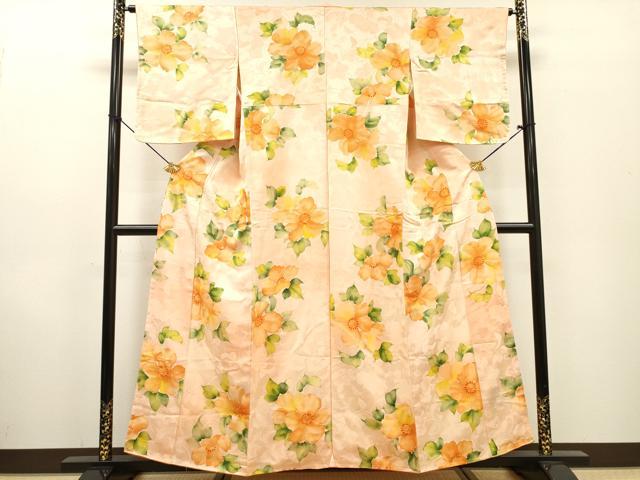 平和屋着物▼上質な小紋 地紋起こし 舞花 正絹 逸品 DABF2879fe