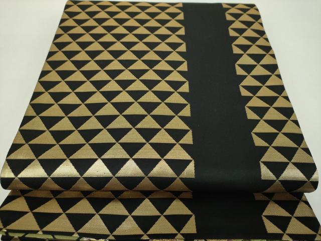 平和屋着物▼全通柄袋帯 唐織 流水橘 金糸 正絹 逸品 DABF7654ps