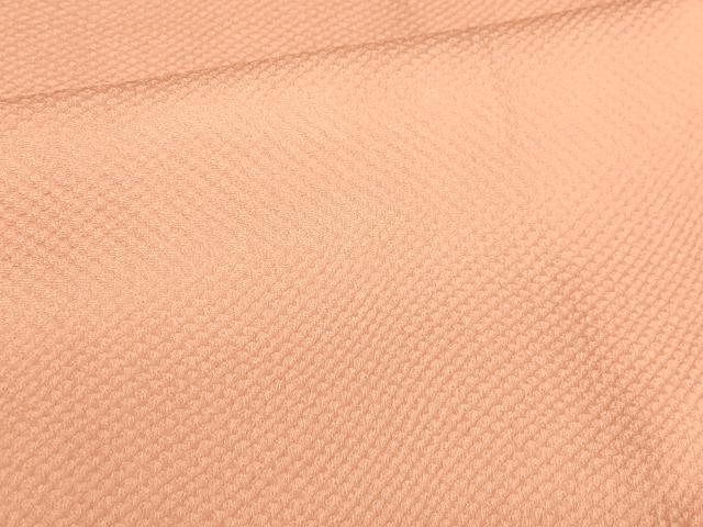 平和屋着物■上質な色無地 霞地紋 サーモンピンク色 正絹 逸品 未使用 DABF0263ea