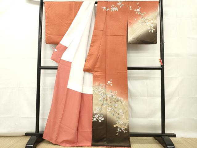 平和屋着物■訪問着 枝花文 暈し染め 金銀彩 正絹 逸品 DABF6449zy