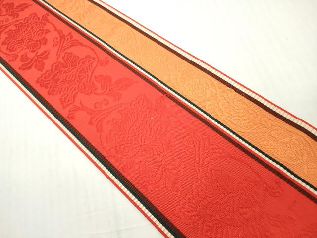 平和屋着物◎本場筑前博多織 半幅帯 花間道 証紙付き 正絹 逸品 DABG6075xg
