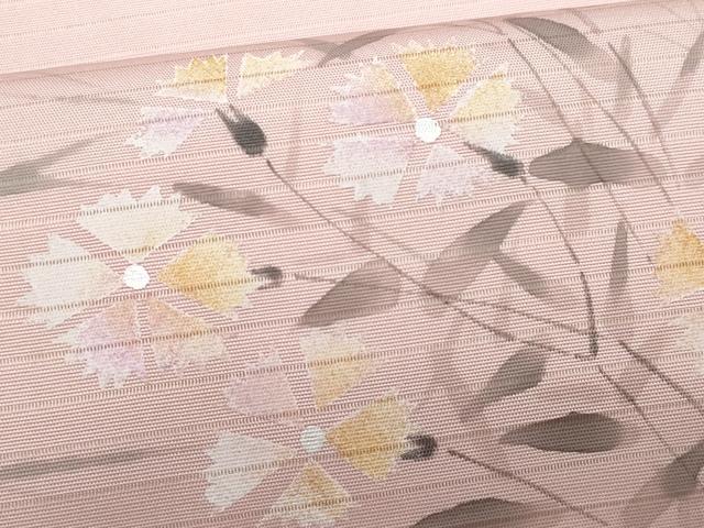 平和屋着物*夏物 九寸名古屋帯 手描き 枝花文 CABG9897fb