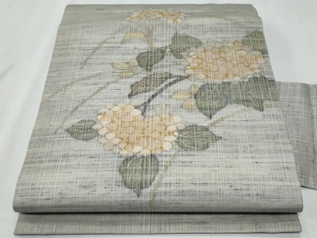 平和屋着物*夏物 九寸名古屋帯 紫陽花 金糸 正絹 逸品 CABG9898fb