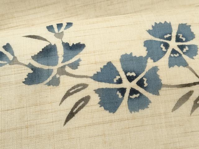 平和屋着物*夏物 九寸名古屋帯 枝花文 麻 逸品 CABG9899fb