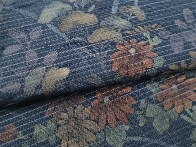 平和屋着物*夏物 九寸名古屋帯 紬地 ろうけつ染 枝花文 正絹 逸品 CABG9901fb