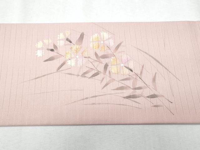 平和屋着物*夏物 九寸名古屋帯 手描き 枝花文 CABG9897fb