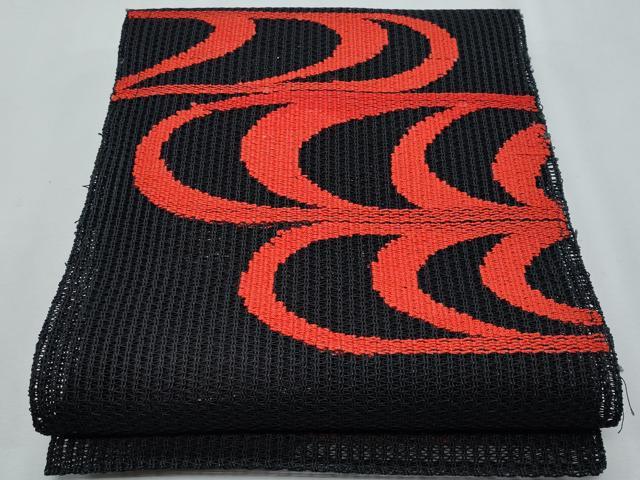 平和屋着物*夏物 八寸名古屋帯 流水文 黒地 正絹 逸品 CABG9961fb