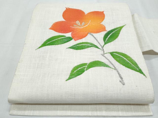 平和屋着物*夏物 八寸名古屋帯 桔梗 金糸 正絹 逸品 CABG9919fb