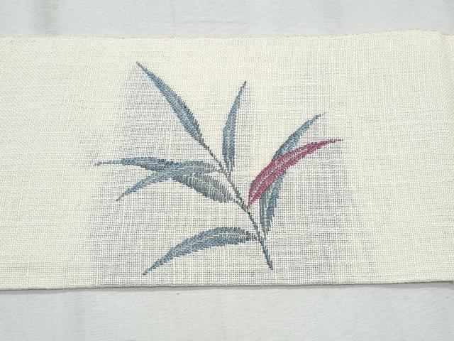 平和屋着物*夏物 八寸名古屋帯 流水枝葉文 銀糸 CABG9954fb