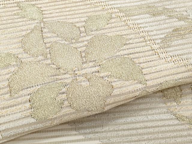 平和屋着物*夏物 八寸名古屋帯 絽綴れ 枝花文 金銀糸 正絹 逸品 CABH8010fb