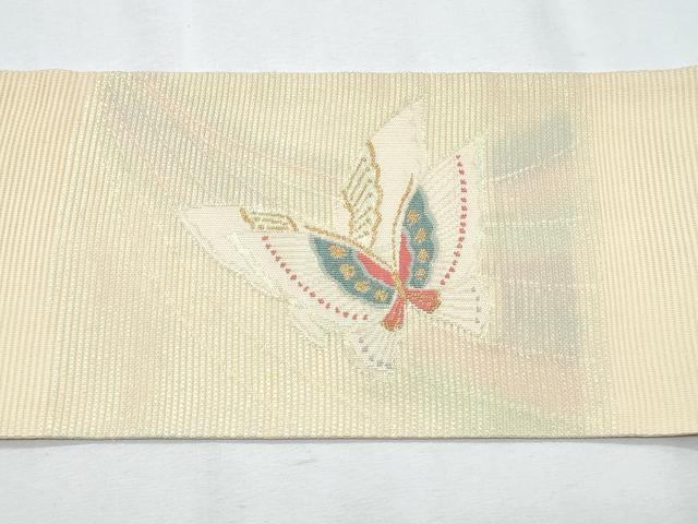 平和屋着物*夏物 九寸名古屋帯 舞蝶文 金銀糸 正絹 逸品 CABG9964fb