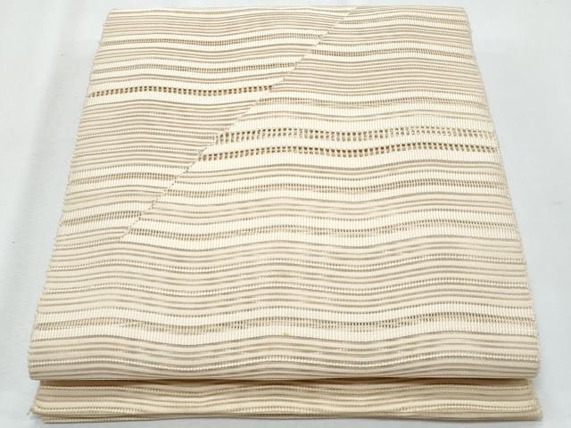平和屋着物*夏物 八寸名古屋帯 絽つづ よろけ縞 正絹 逸品 CABG9993fb