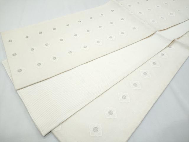 平和屋着物*夏物 六通柄袋帯 菱花文文 銀糸 正絹 逸品 CABG9989fb