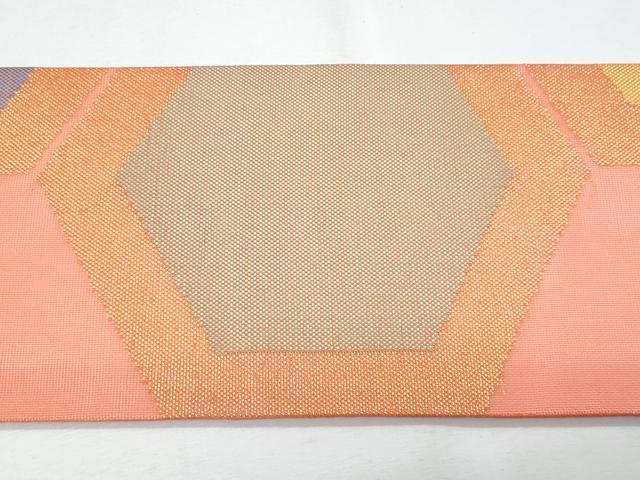 平和屋着物*夏物 九寸名古屋帯 亀甲文 金糸 正絹 逸品 CABH8001fb