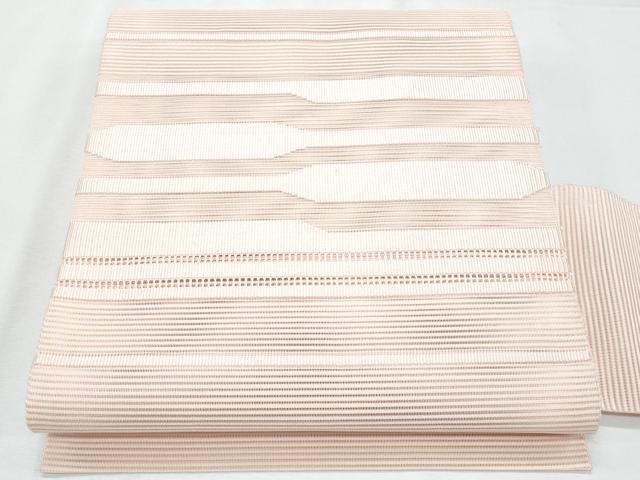 平和屋着物*夏物 八寸名古屋帯 絽綴れ 横段文 虹色 正絹 逸品 CABH8009fb