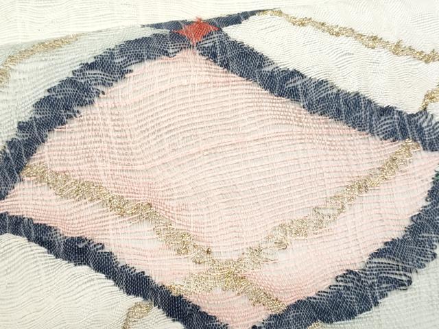 平和屋着物*夏物 太鼓柄袋帯 刺繍 瓦草花文 金糸 正絹 逸品 CABG9977fb