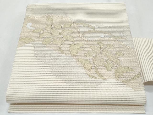 平和屋着物*夏物 八寸名古屋帯 絽綴れ 枝花文 金銀糸 正絹 逸品 CABH8010fb