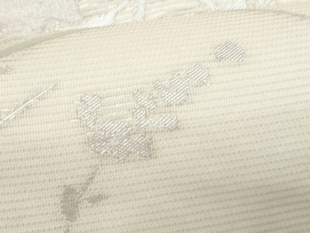 平和屋着物*夏物 九寸名古屋帯 流水桔梗文 銀糸 正絹 逸品 CABG9995fb