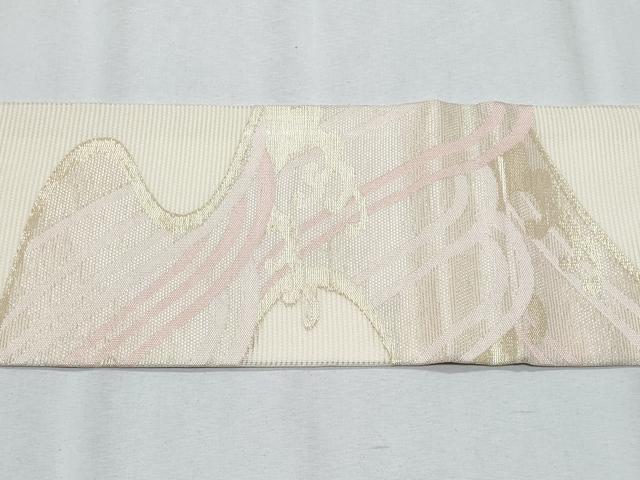 平和屋着物*夏物 九寸名古屋帯 立波文 金糸 正絹 逸品 CABG9963fb