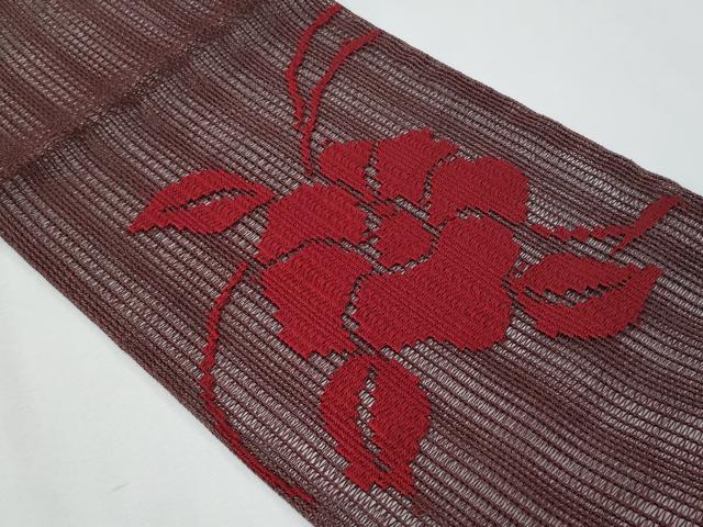 平和屋着物*夏物 九寸名古屋帯 草花文 正絹 逸品 CABH8008fb