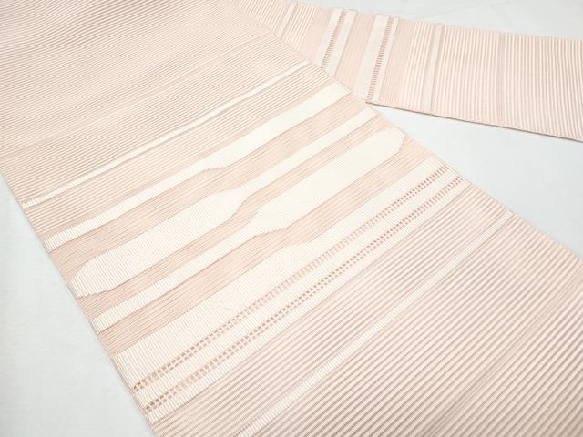 平和屋着物*夏物 八寸名古屋帯 絽綴れ 横段文 虹色 正絹 逸品 CABH8009fb