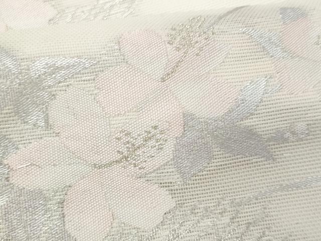 平和屋着物*夏物 九寸名古屋帯 枝花文 金銀糸 正絹 逸品 CABH8007fb