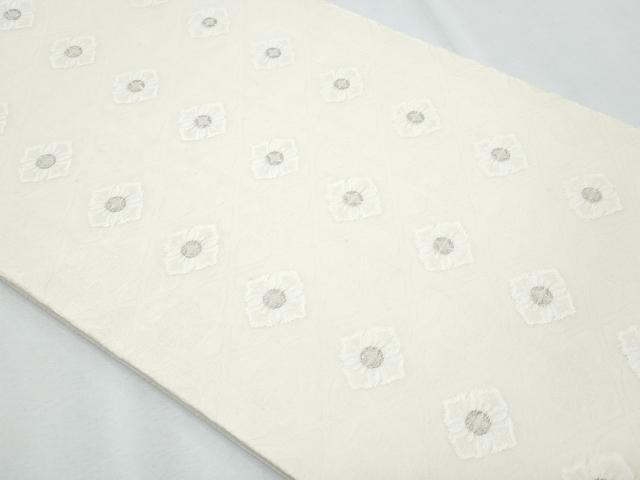 平和屋着物*夏物 六通柄袋帯 菱花文文 銀糸 正絹 逸品 CABG9989fb